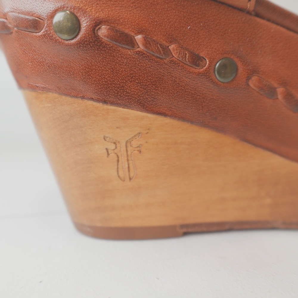 Women's Frye Carlie Huarache Ankle Sandals Size 5.5 Wedge Platform Boho Shoes - Picture 5 of 8